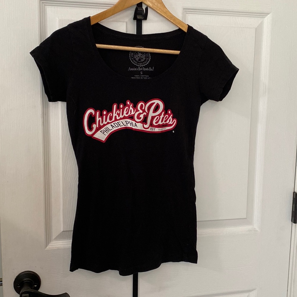 Black soft shirt Chickies and Pete’s sports bar